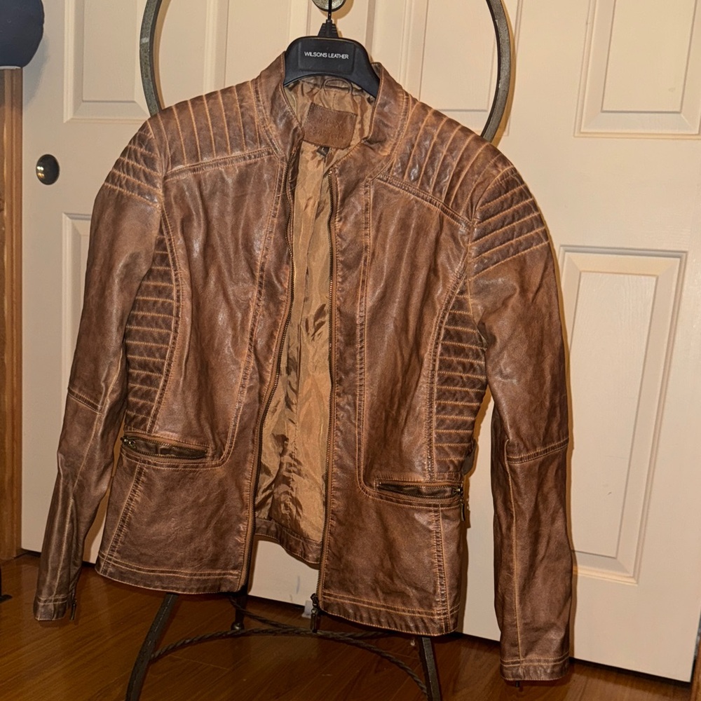 Max Edition Tan Leather Jacket
